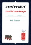 Certyfikat - pozycjonowanie