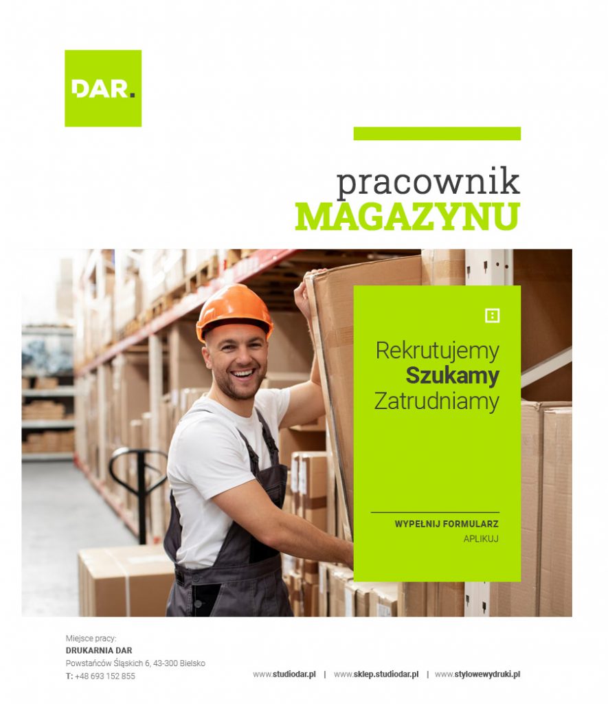 rekrutacja magazynier drukarnia DAR