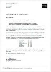 DECLARATION OF CONFORMITY